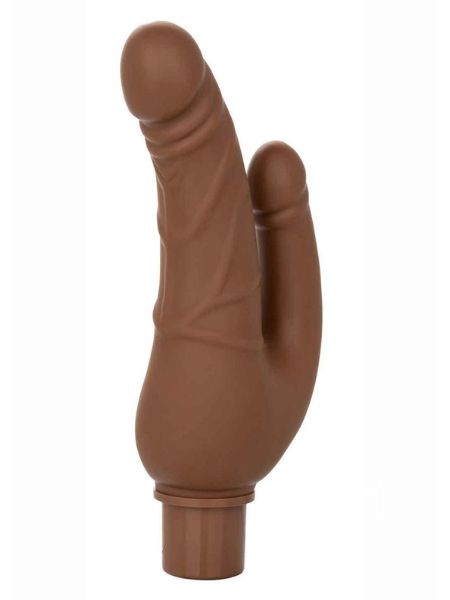 RECHARGEABLE POWER STUD OVER & UNDER SILICONE VIBRATING DOUBLE DONG