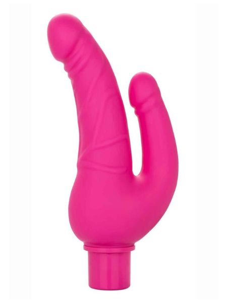 RECHARGEABLE POWER STUD OVER & UNDER SILICONE VIBRATING DOUBLE DONG