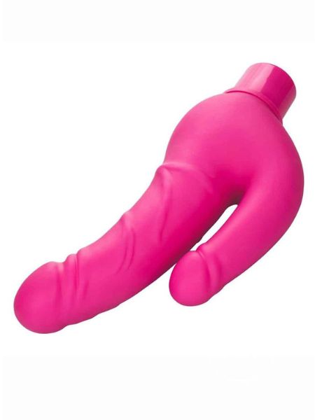 RECHARGEABLE POWER STUD OVER & UNDER SILICONE VIBRATING DOUBLE DONG