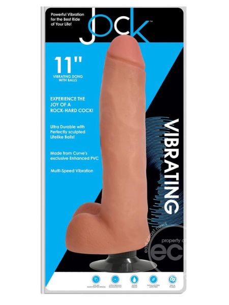 JOCK VIBRATING DILDO WITH BALLS 11 INCH