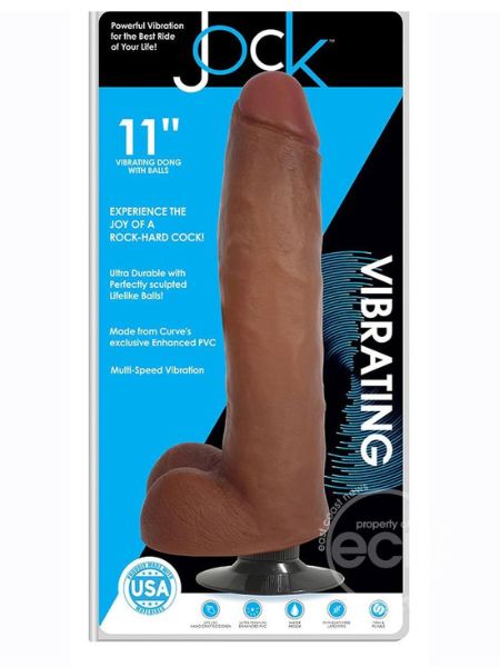 JOCK VIBRATING DILDO WITH BALLS 11 INCH