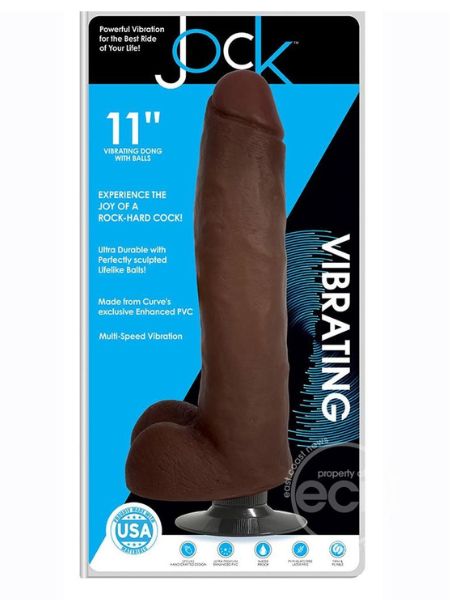 JOCK VIBRATING DILDO WITH BALLS 11 INCH