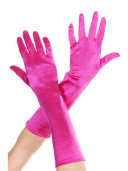 SATIN GLOVES -PINK