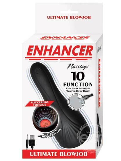 ENHANCER ULTIMATE BLOW JOB RECHARGEABLE SILICONE MASTURBATOR - BLACK