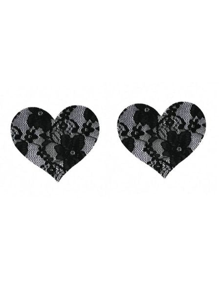 NIPPLE COVER - HART SHAPE LACE  BLACK