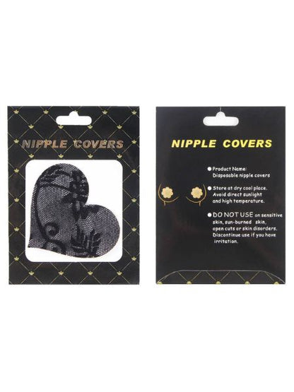 NIPPLE COVER - HART SHAPE LACE  BLACK