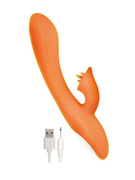 RECHARGEABLE SILICONE VIBRATOR - ORANGE