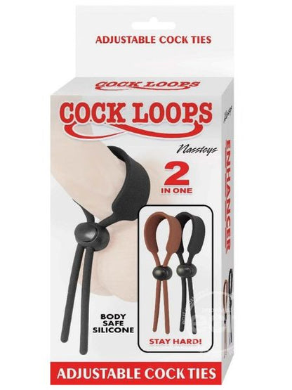 ADJUSTABLE COCK TIES-BRPWN/BLACK