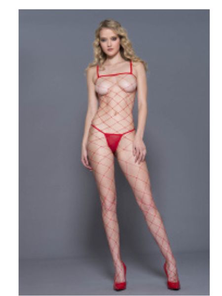 FENCE NET SPAGHETTI STRAPS SPANDEX BODY STOCKING