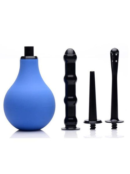 CLEAN STREAM PREMIUM ONE-WAY VALVE ANAL DOUCHE SET - BLUE