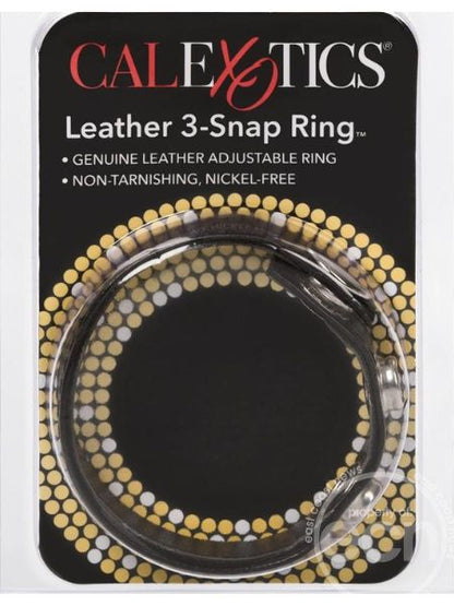 LEATHER 3 SNAP RING COCK - BLACK