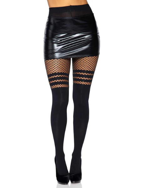 TIGHTS WITH FISHNET ACCENT