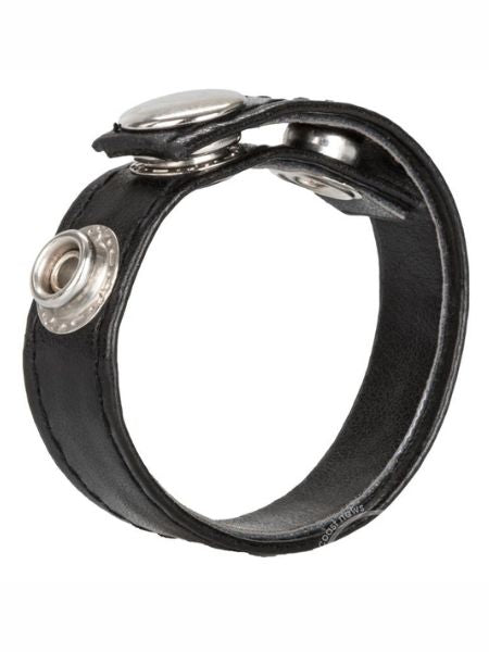 LEATHER 3 SNAP RING COCK - BLACK