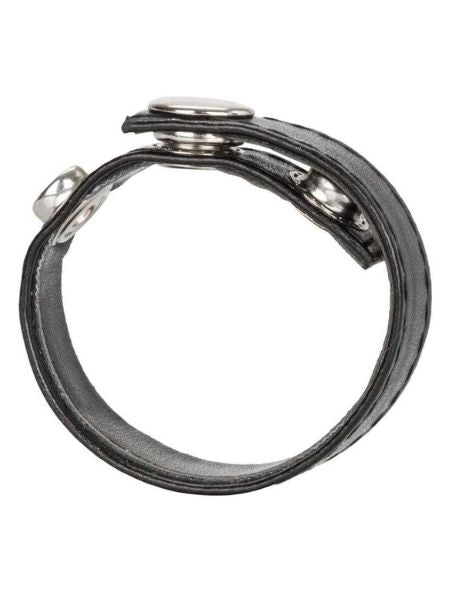 LEATHER 3 SNAP RING COCK - BLACK