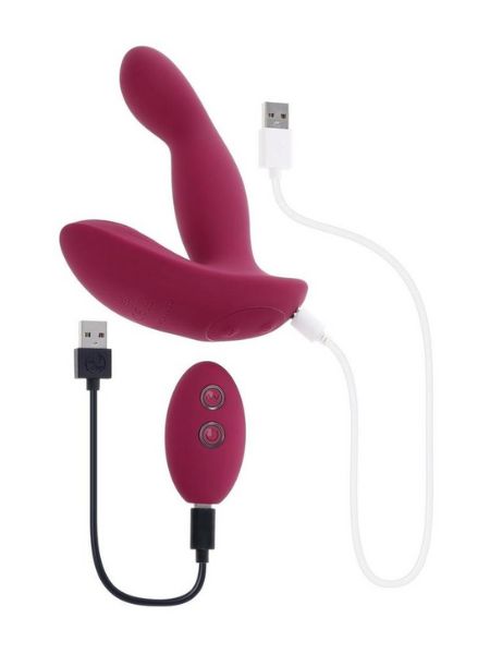 SILICONE DUAL VIBRATOR WITH REMOTE CONTROL - RED