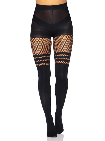 TIGHTS WITH FISHNET ACCENT