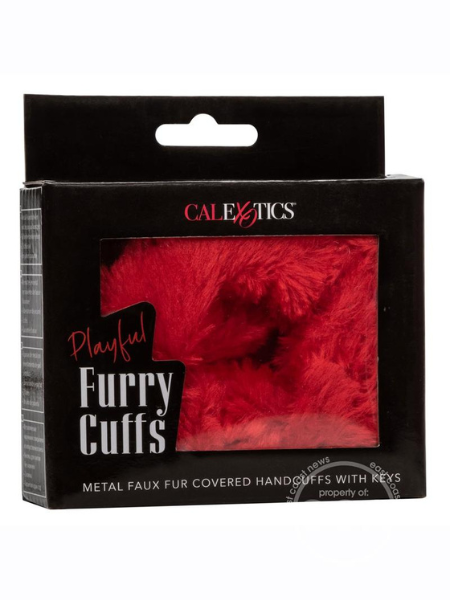 PLAYFUL FURRY CUFFS - RED