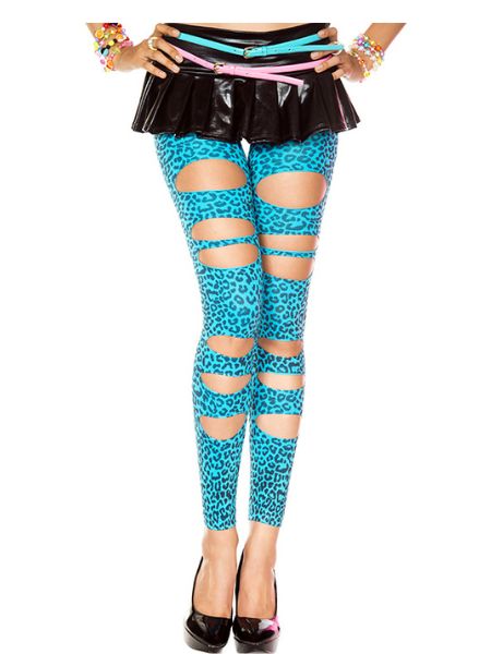 CUT OUT LEOPARD PRINT SPANDEX LEGGINGS