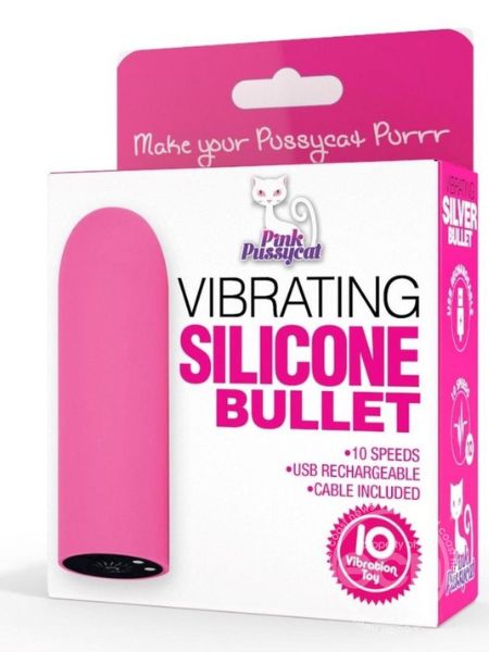 PINK PUSSYCAT VIBRATING SILICONE BULLET - PINK