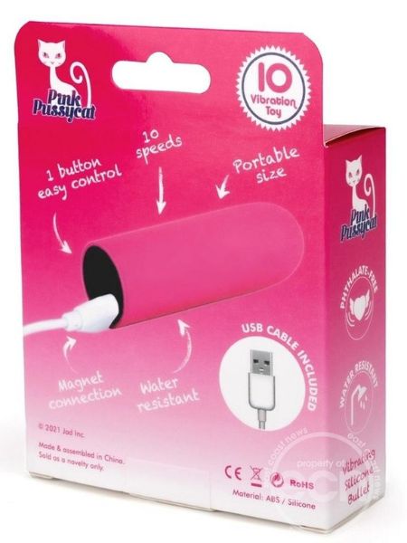 PINK PUSSYCAT VIBRATING SILICONE BULLET - PINK