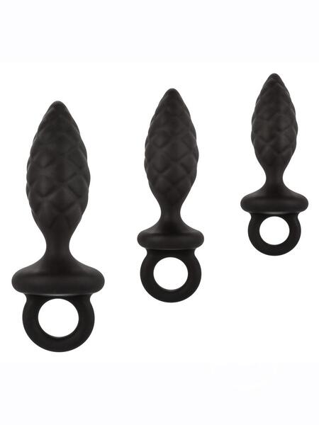 SILICONE ANAL PROBE KIT ( SET OF 3 ) - BLACK