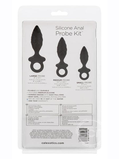 SILICONE ANAL PROBE KIT ( SET OF 3 ) - BLACK