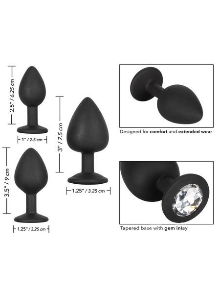 SILICONE GEM ANAL KIT SILICONE WATERPROOF BLACK